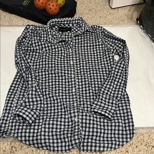 Banana Republic Blue and White Checkered Shirt